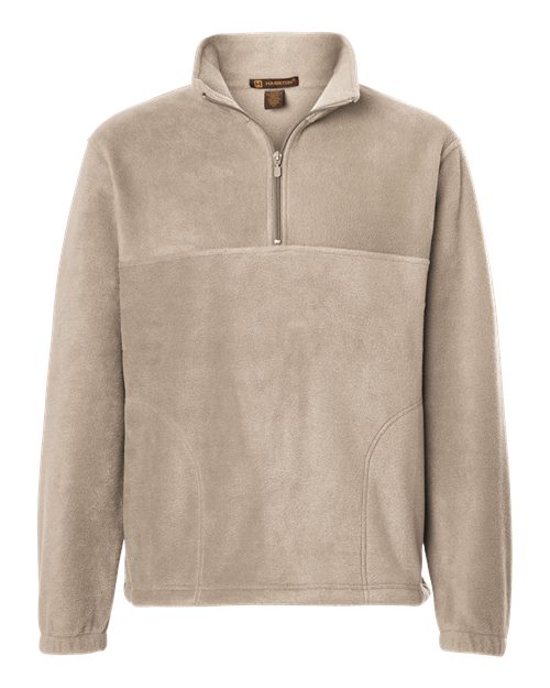 Harriton M980 Men’s Quarter-zip Fleece Pullover - Khaki