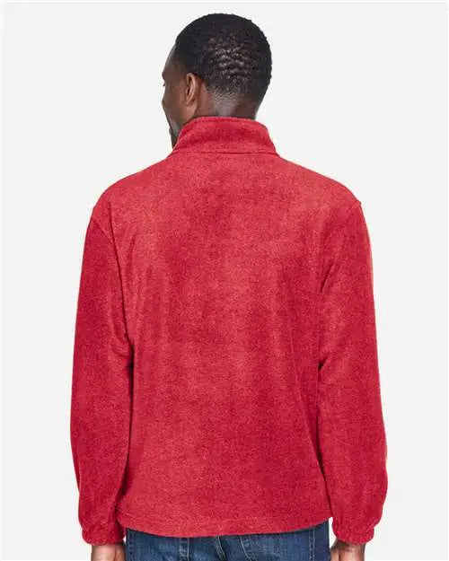 Harriton M980 Men’s Quarter-zip Fleece Pullover - Red