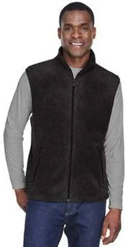 Harriton M985 Adult 8 Oz Fleece Vest Black