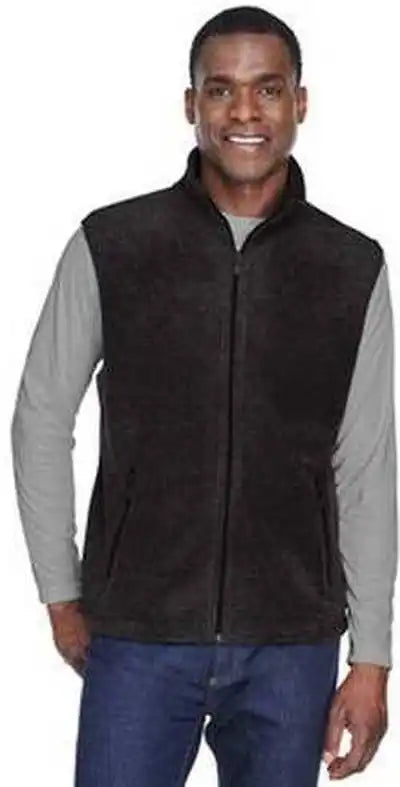 Harriton M985 Adult 8 Oz Fleece Vest Black