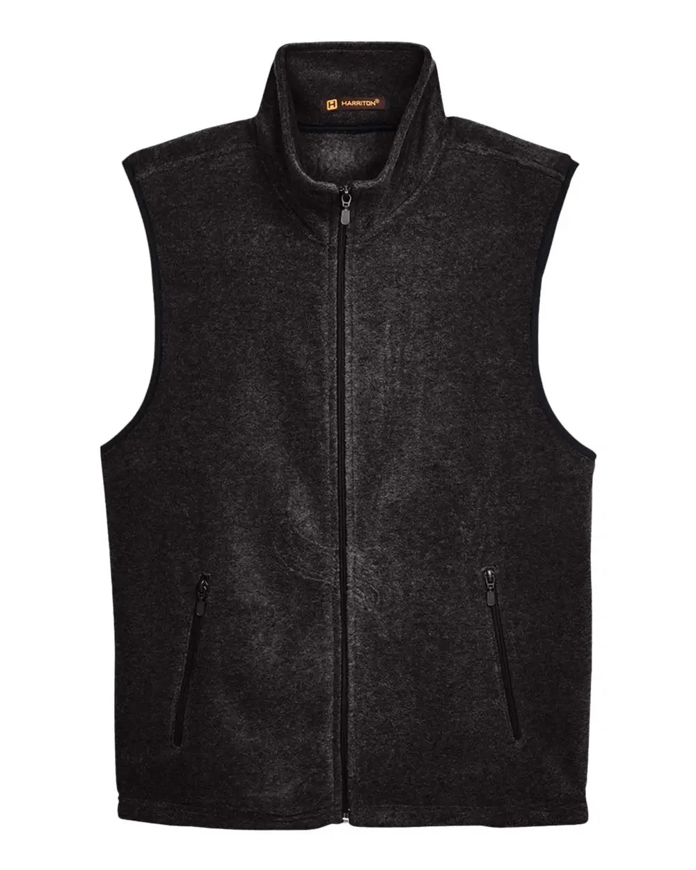 Harriton M985 Unisex Fleece Full-zip Vest - Black
