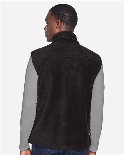 Harriton M985 Unisex Fleece Full-zip Vest - Black