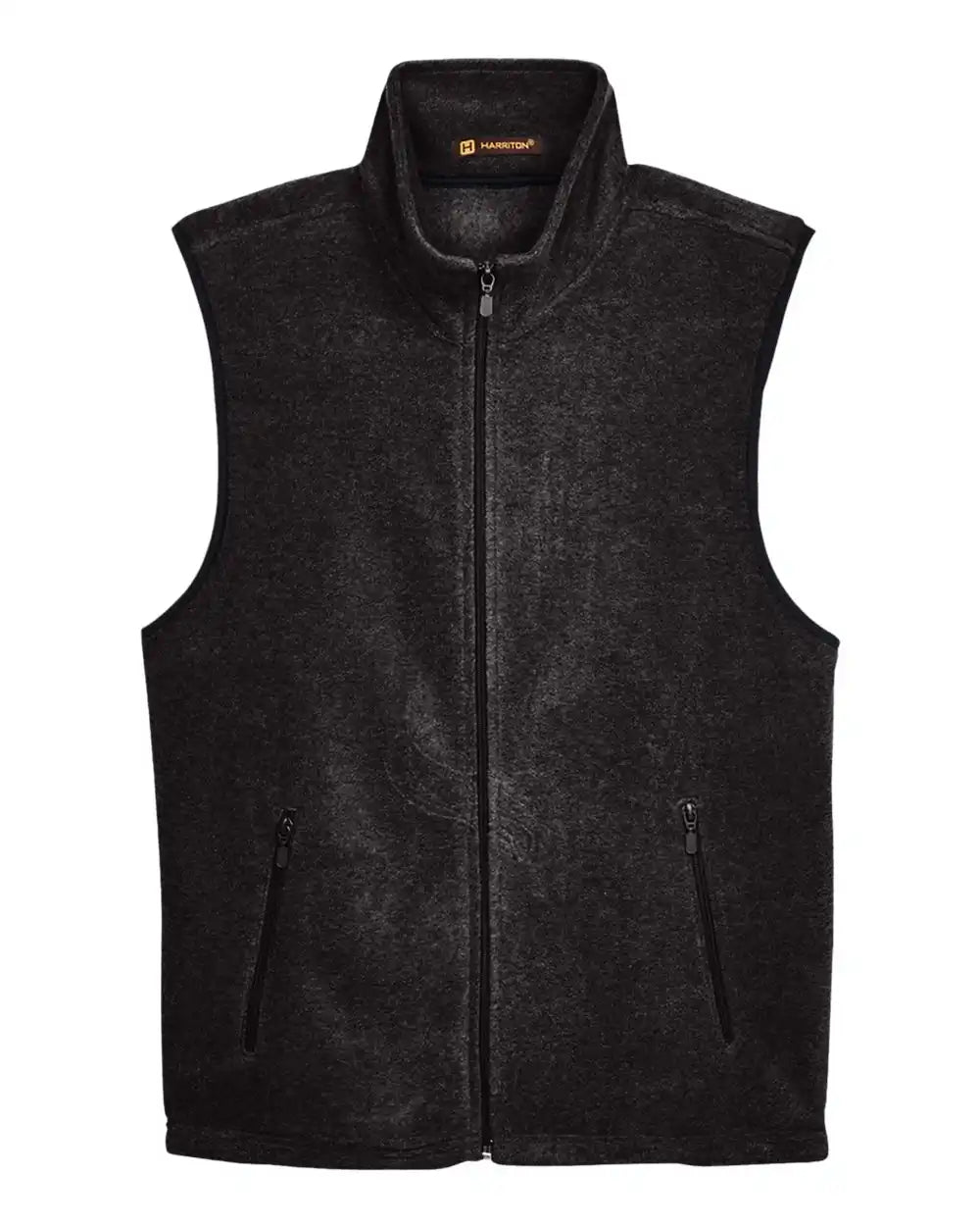Harriton M985 Unisex Fleece Full-zip Vest - Black - s