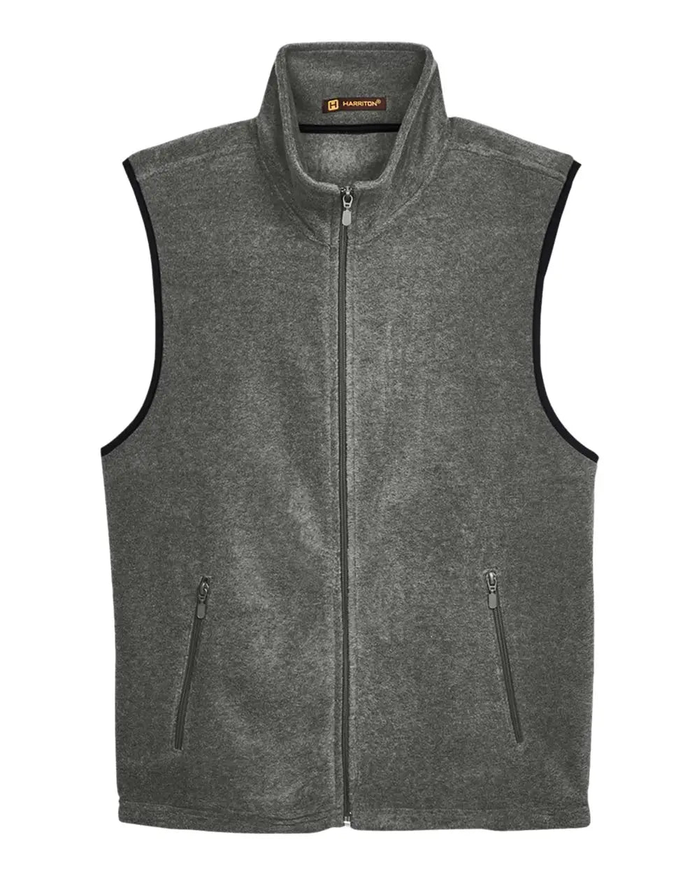 Harriton M985 Unisex Fleece Full-zip Vest - Charcoal