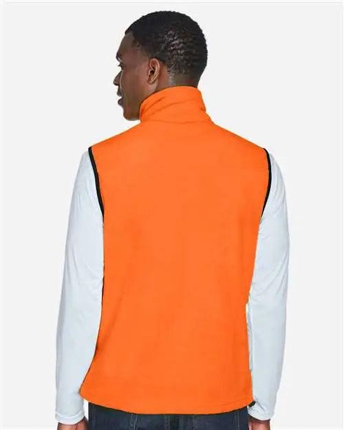 Harriton M985 Unisex Fleece Full-zip Vest - Safety Orange