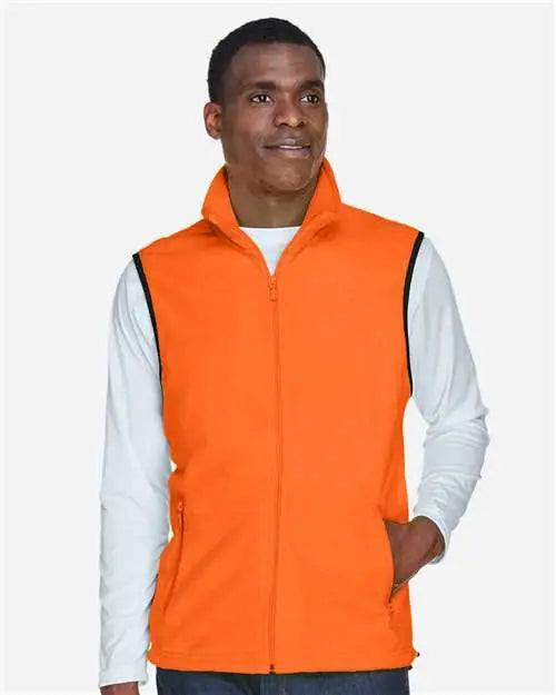 Harriton M985 Unisex Fleece Full-zip Vest - Safety Orange