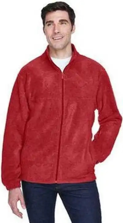 Harriton M990 Men’s 8 Oz Full-zip Fleece - Red