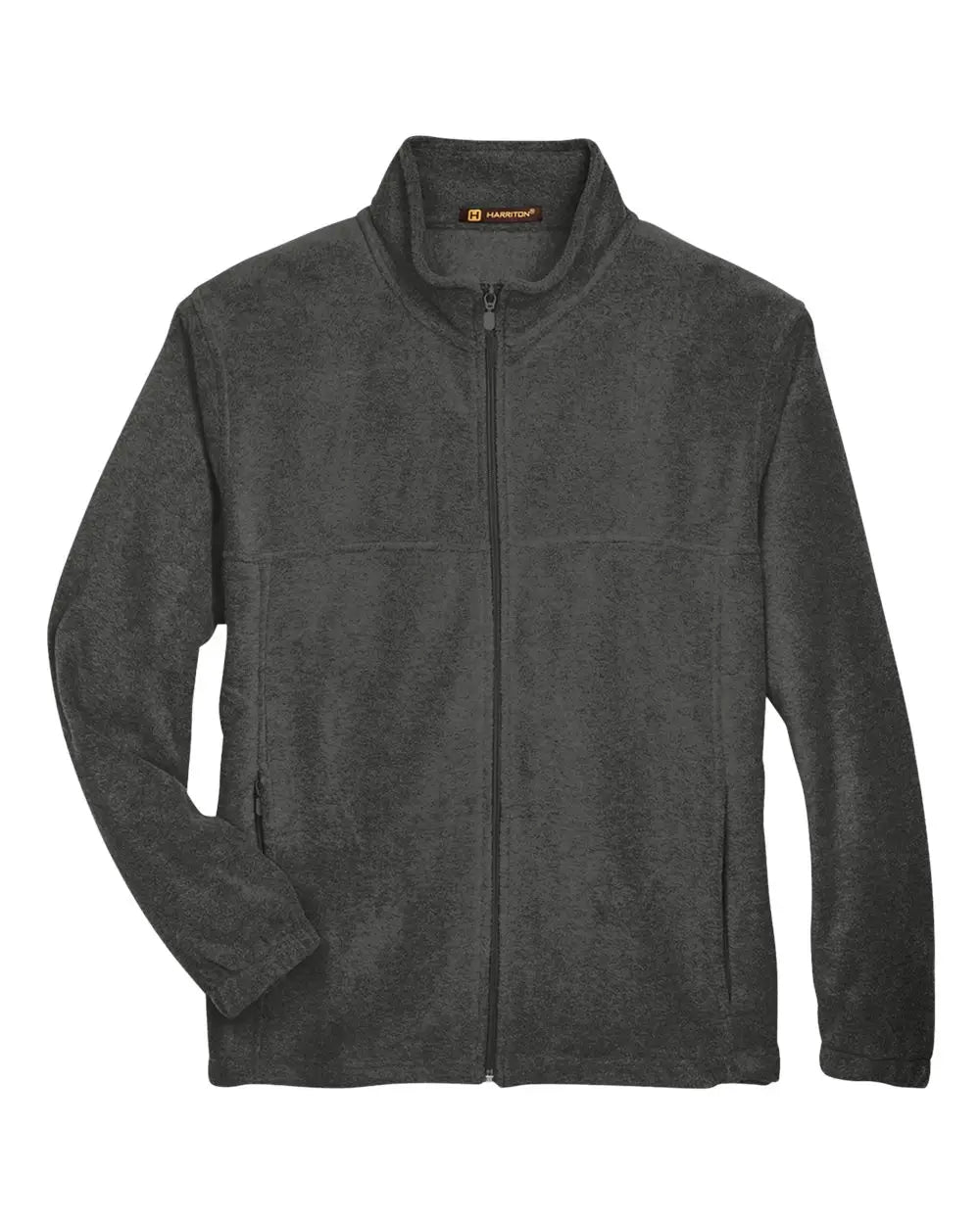 Harriton M990t Men’s Tall Full-zip Fleece Jackets - Charcoal - Adult Xl