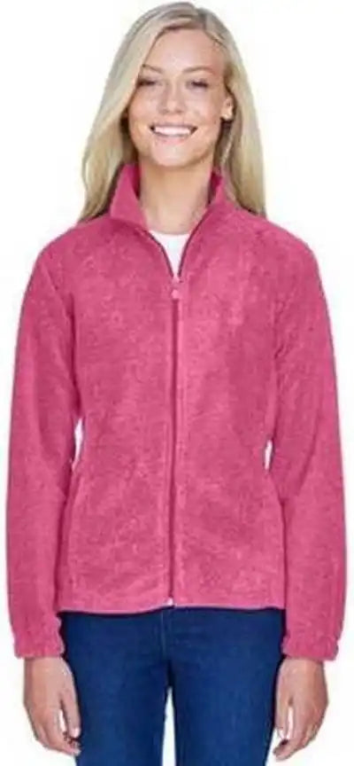 Harriton M990w Ladies’ 8 Oz Full Zip Fleece Charcoality Pink