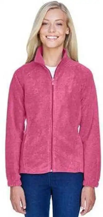 Harriton M990w Ladies’ 8 Oz Full Zip Fleece Charcoality Pink