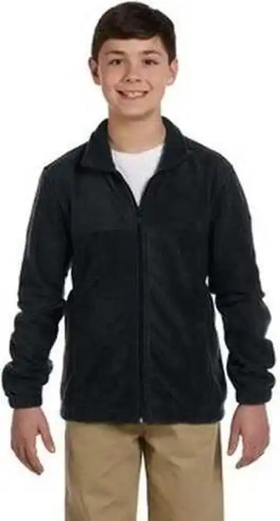 Harriton M990y Youth 8 Oz Full Zip Fleece Black