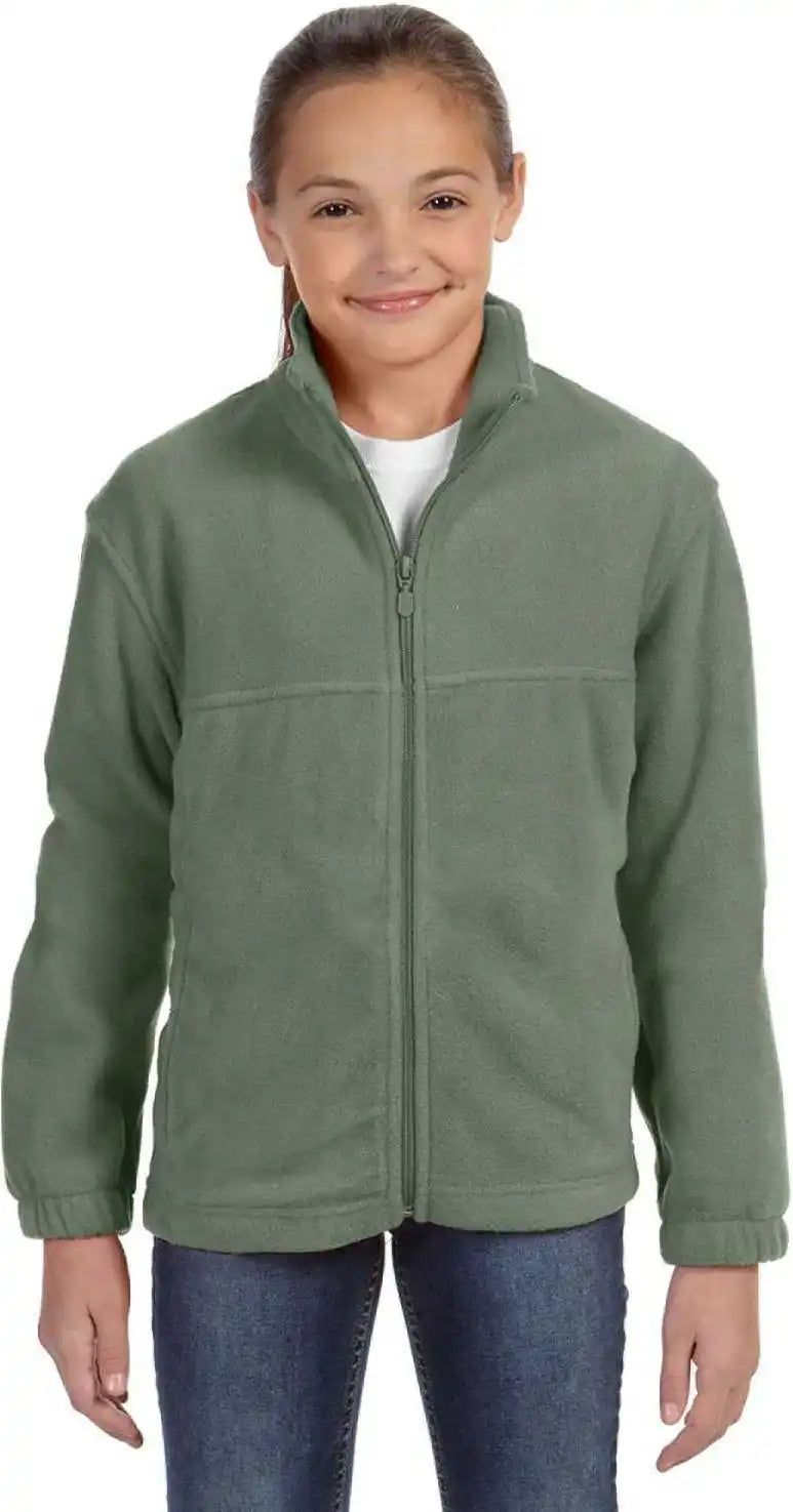 Harriton M990y Youth 8 Oz Full-zip Fleece - Dill - Green / l