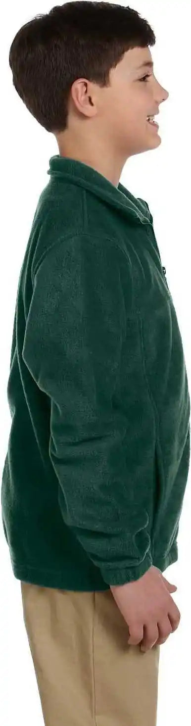 Harriton M990y Youth 8 Oz Full-zip Fleece - Hunter - Forest / m
