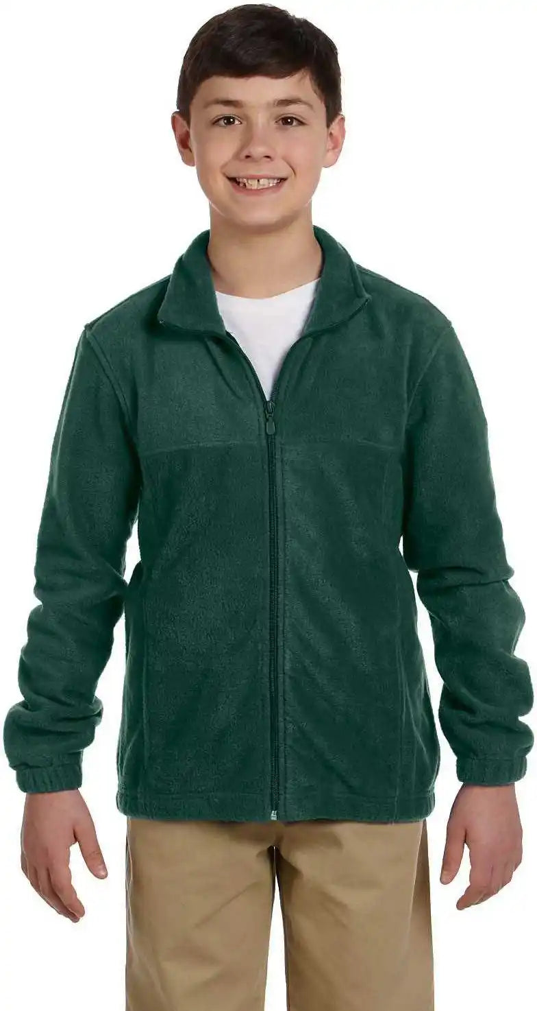 Harriton M990y Youth 8 Oz Full-zip Fleece - Hunter - Forest / m