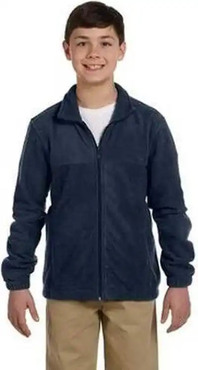 Harriton M990y Youth 8 Oz Full-zip Fleece - Navy
