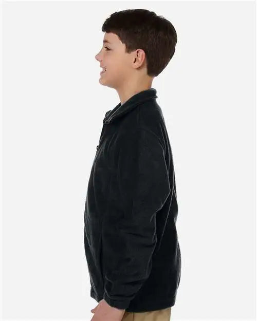 Harriton M990y Youth Full-zip Fleece - Black