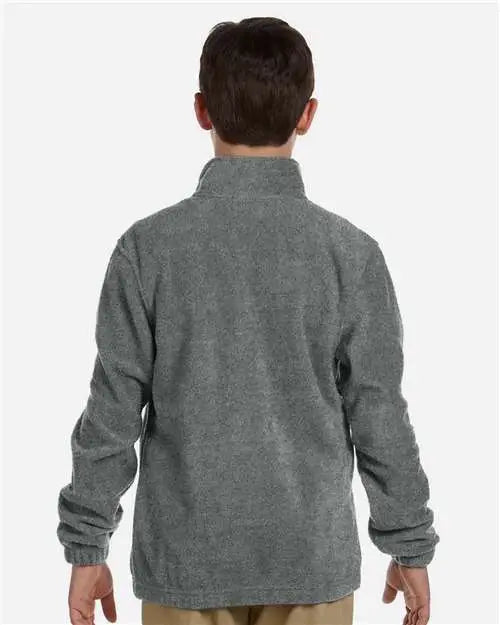 Harriton M990y Youth Full-zip Fleece - Charcoal