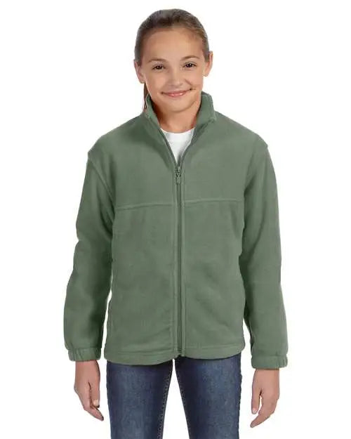 Harriton M990y Youth Full-zip Fleece - Dill