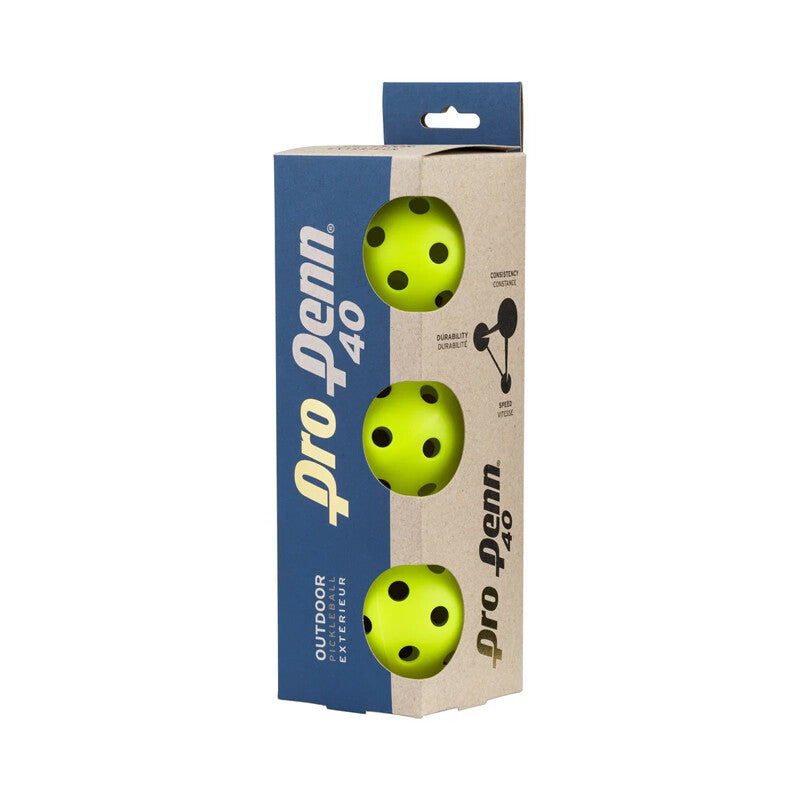 Head Pro 40 Outdoor Pickleballs (3x) - Yel / Os