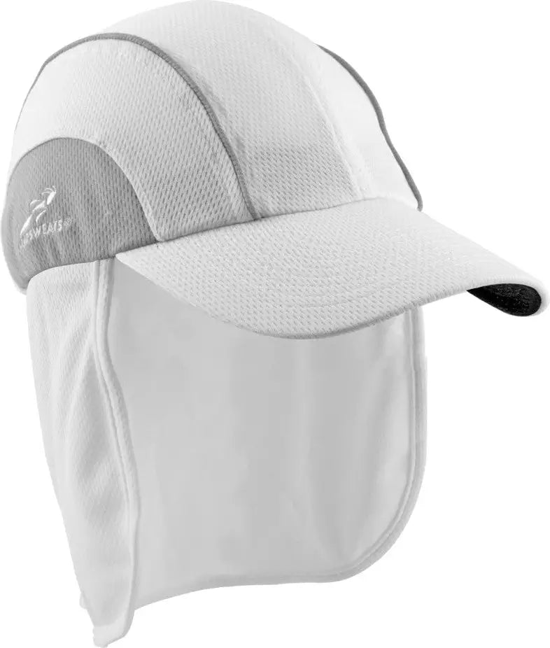 Headsweats Hu7708ol Protech Cap with Neck Flap - White Gray - White-gray / one Size Fits Most