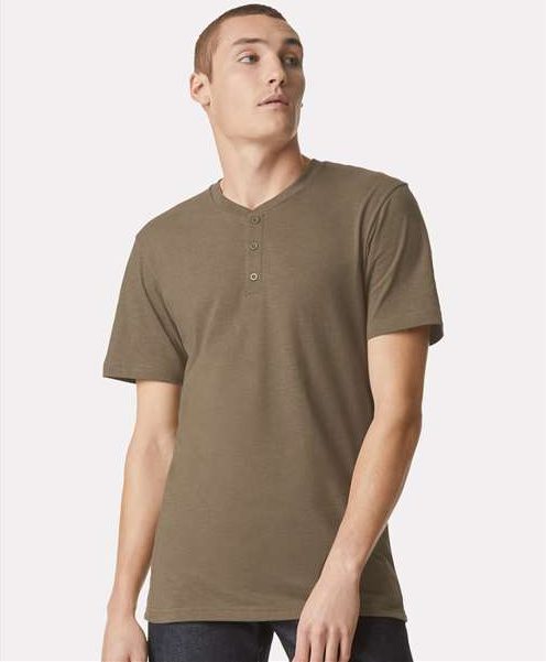 Heather Army CVC Henley Tee - 2004CVC