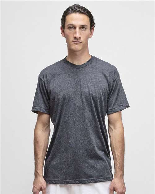 Heather Black USA-Made 50/50 Poly/Cotton T-Shirt - FF01