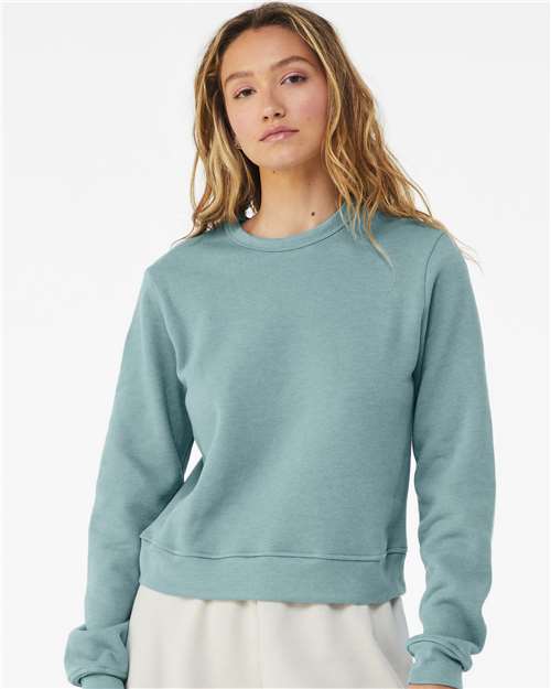 Heather Blue Lagoon Women&#39;s Sponge Fleece Classic Crewneck Sweatshirt - 7511
