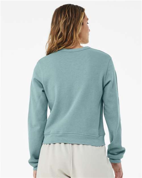 Heather Blue Lagoon Women&#39;s Sponge Fleece Classic Crewneck Sweatshirt - 7511