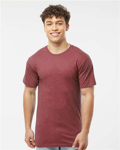 Heather Burgundy Heavyweight Jersey T-Shirt - 290