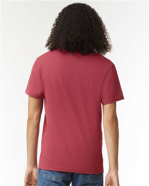 Heather Cardinal CVC V-Neck Tee - 2006CVC