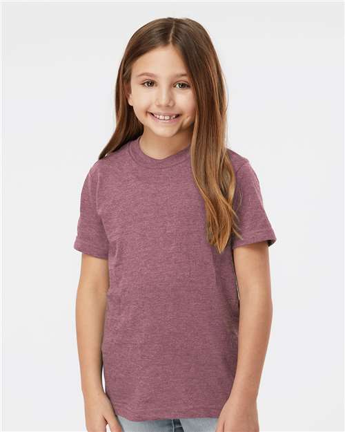 Heather Cassis Youth Fine Jersey T-Shirt - 235