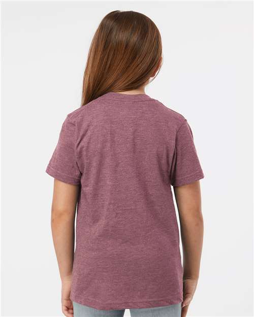 Heather Cassis Youth Fine Jersey T-Shirt - 235