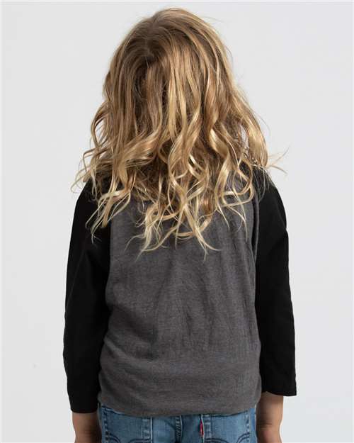 Heather Charcoal/ Black Youth Raglan T-Shirt - 245Y