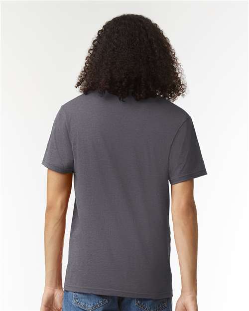 Heather Charcoal CVC V-Neck Tee - 2006CVC