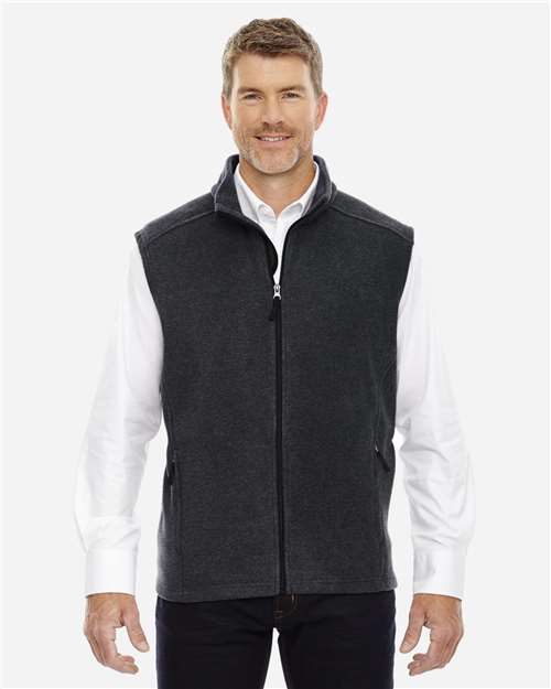 Front View of Heather Charcoal Men's Tall Journey Fleece Vest - 88191T