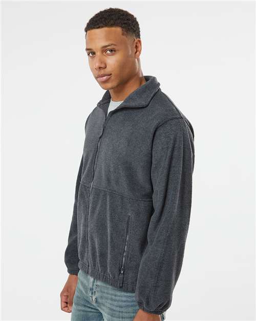 Heather Charcoal Polar Fleece Full-Zip Jacket - 3062