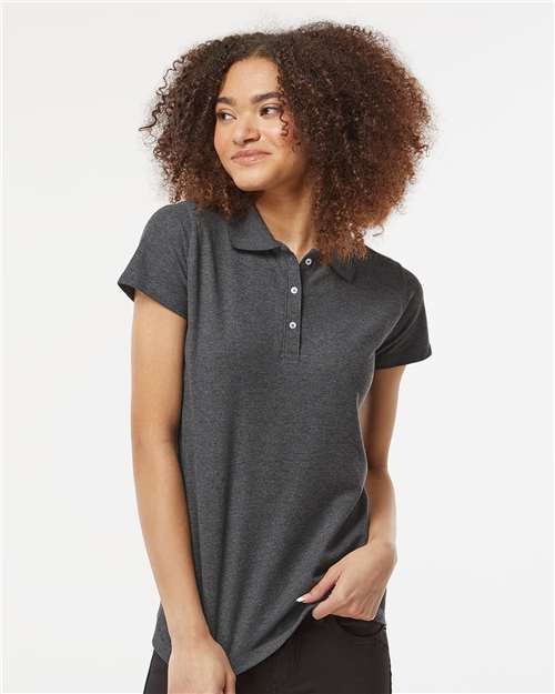 Heather Charcoal Women&#39;s 50/50 Sport Pique Polo - 401