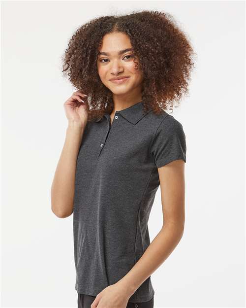 Heather Charcoal Women&#39;s 50/50 Sport Pique Polo - 401