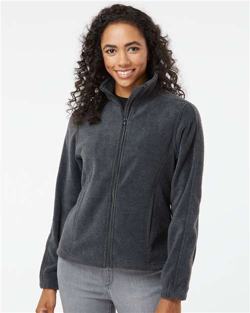 Heather Charcoal Women&#39;s Polar Fleece Full-Zip Jacket - 5062