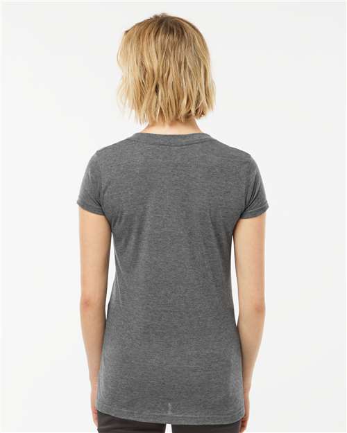 Heather Charcoal Women&#39;s Poly-Rich V-Neck T-Shirt - 244