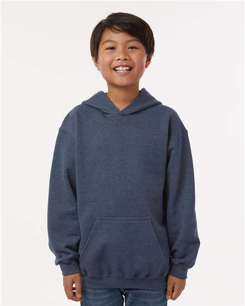 Heather Denim Youth Hooded Sweatshirt - 320Y