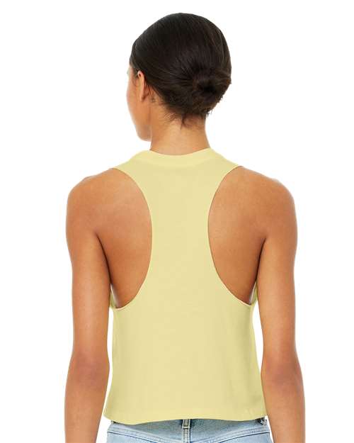Heather French Vanilla Women&#39;s Racerback Crop Tank - 6682