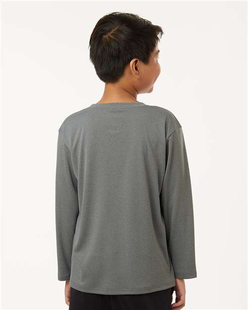 Heather Granite Pro-Lock Youth Performance Long Sleeve T-Shirt - 48400Y