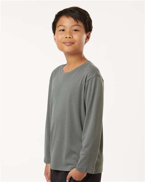 Heather Granite Pro-Lock Youth Performance Long Sleeve T-Shirt - 48400Y