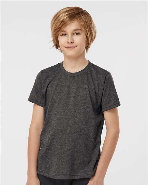 Heather Graphite Youth Poly-Rich T-Shirt - 265