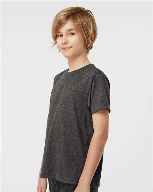 Heather Graphite Youth Poly-Rich T-Shirt - 265