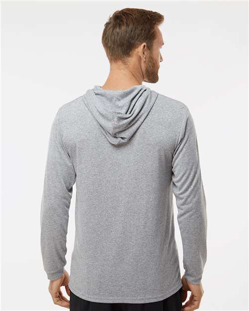 Heather Grey Bahama Performance Hooded Long Sleeve T-Shirt - 220
