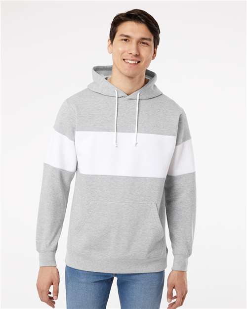 Heather Grey Classic Fleece Colorblocked Hooded Sweatshirt - 22709