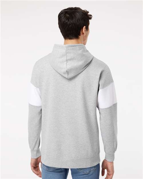 Heather Grey Classic Fleece Colorblocked Hooded Sweatshirt - 22709