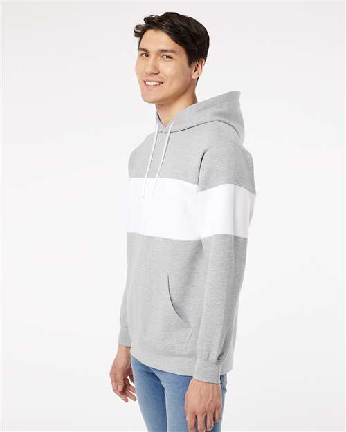 Heather Grey Classic Fleece Colorblocked Hooded Sweatshirt - 22709